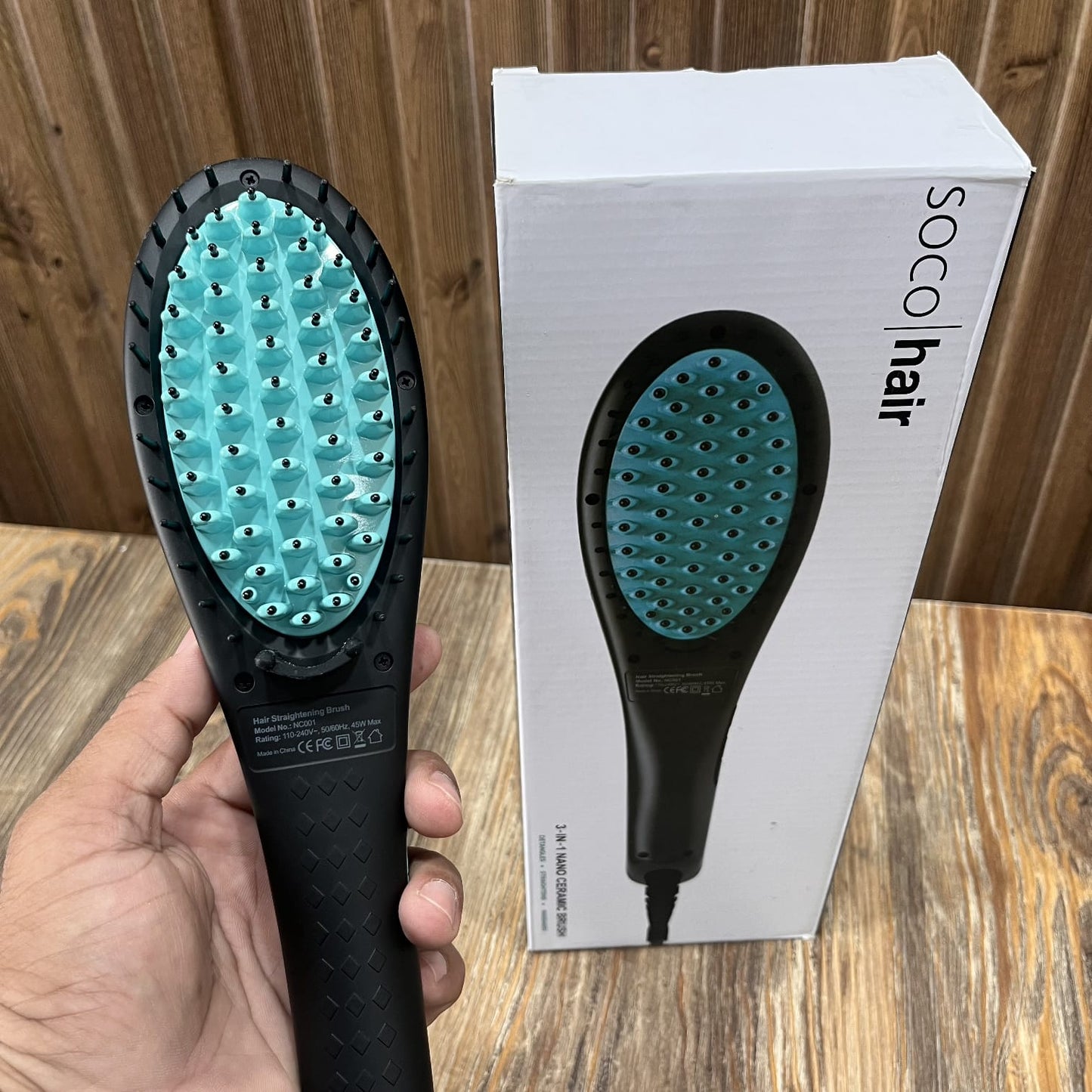 SOCO Hair Digital Hair Straightener Brush Nano ceramic