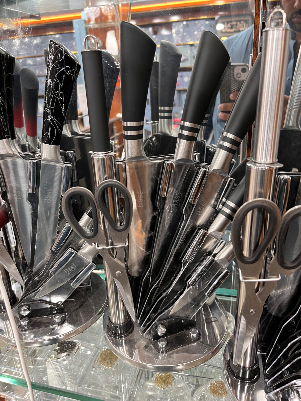 BASS 8PCs Stainless Steel Knife Set with Revolving Stand