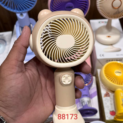 Portable handheld USB rechargeable fan with a cute bear ear design