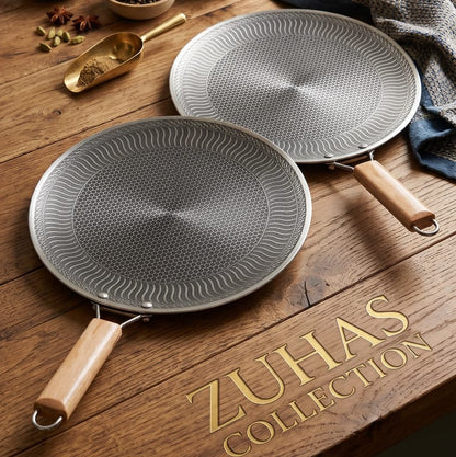 34 cm  Foldable Handle  Stainless Steel Tawa Laser Coated