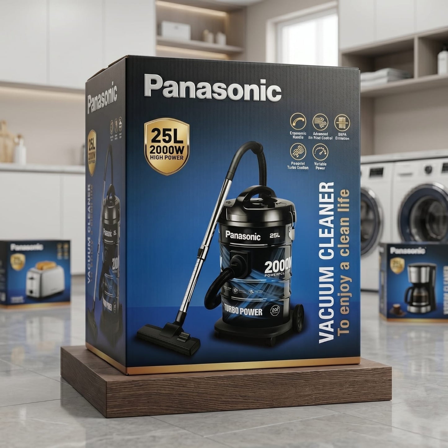 Panasonic 25L Drum Vacuum Cleaner 2000W Heavy Duty Suction & Blower Machine