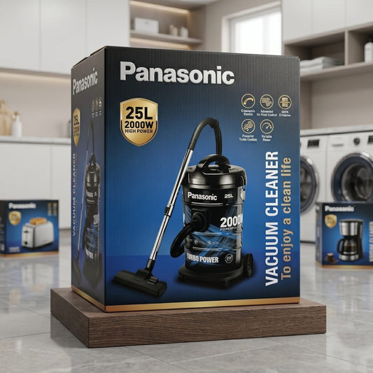 Panasonic 25L Drum Vacuum Cleaner 2000W Heavy Duty Suction & Blower Machine