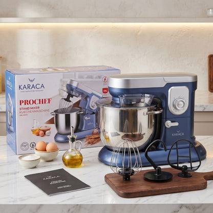 Karaca Pro-Chef 1600W Digital Stand Mixer with 6.5L Stainless Steel Bowl & 3 Attachment