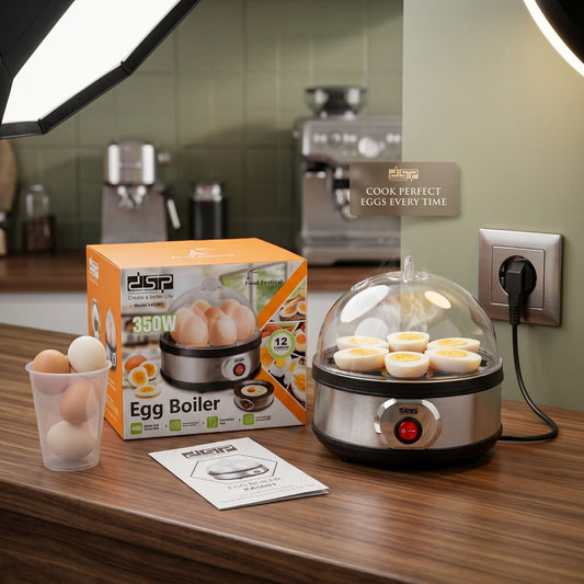 DSP KA5001 Electric Egg Boiler with a 7-egg capacity and a 350W heating element