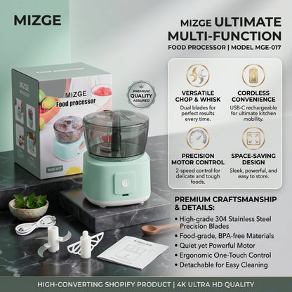 RECHARGEABLE MINI FOOD PROCESSOR & CHOPPER (MIZGE MGE-017)