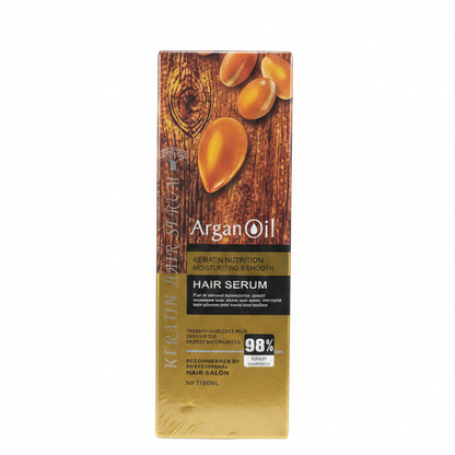 Argan oil Keratin Nutrition Hair Serum designed to repair damaged hair and resolve split ends