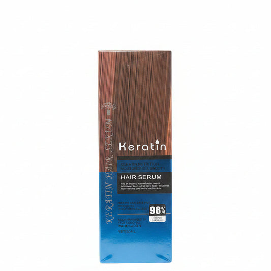 Keratin Nutrition Moisturizing & Smooth Hair Serum designed to repair damaged hair and reduce frizz
