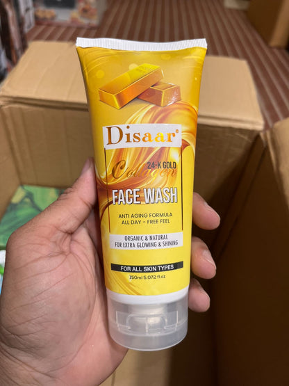 Disaar 24K Gold Collagen Face Wash | Brightening & Anti-Aging Cleanser for All Skin Types