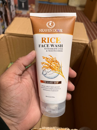 Heaven Dove Rice Face Wash 150ml - With Rice Water & Niacinamide For Glass Skin & Brightening