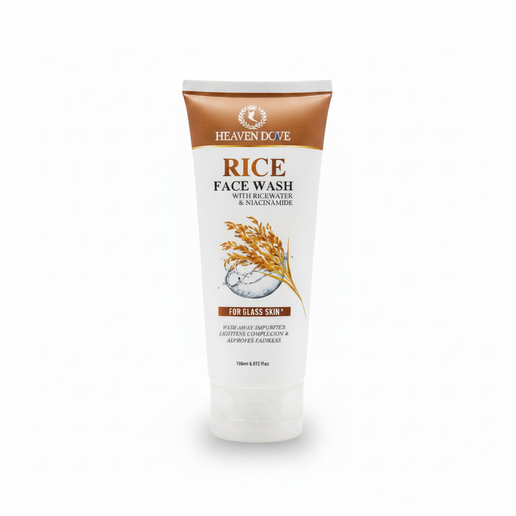 Heaven Dove Rice Face Wash 150ml - With Rice Water & Niacinamide For Glass Skin & Brightening