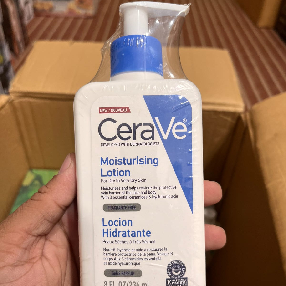 CeraVe Moisturising Lotion for dry to very dry skin, available in an 8 fluid ounce (473 ml) bottle