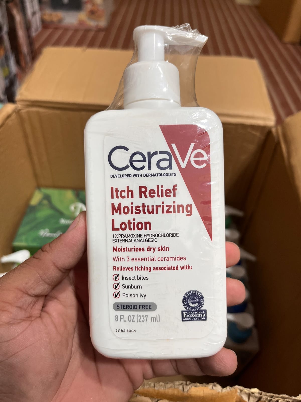 CeraVe Itch Relief Moisturizing Lotion, featuring 1% pramoxine hydrochloride for temporary itch relief