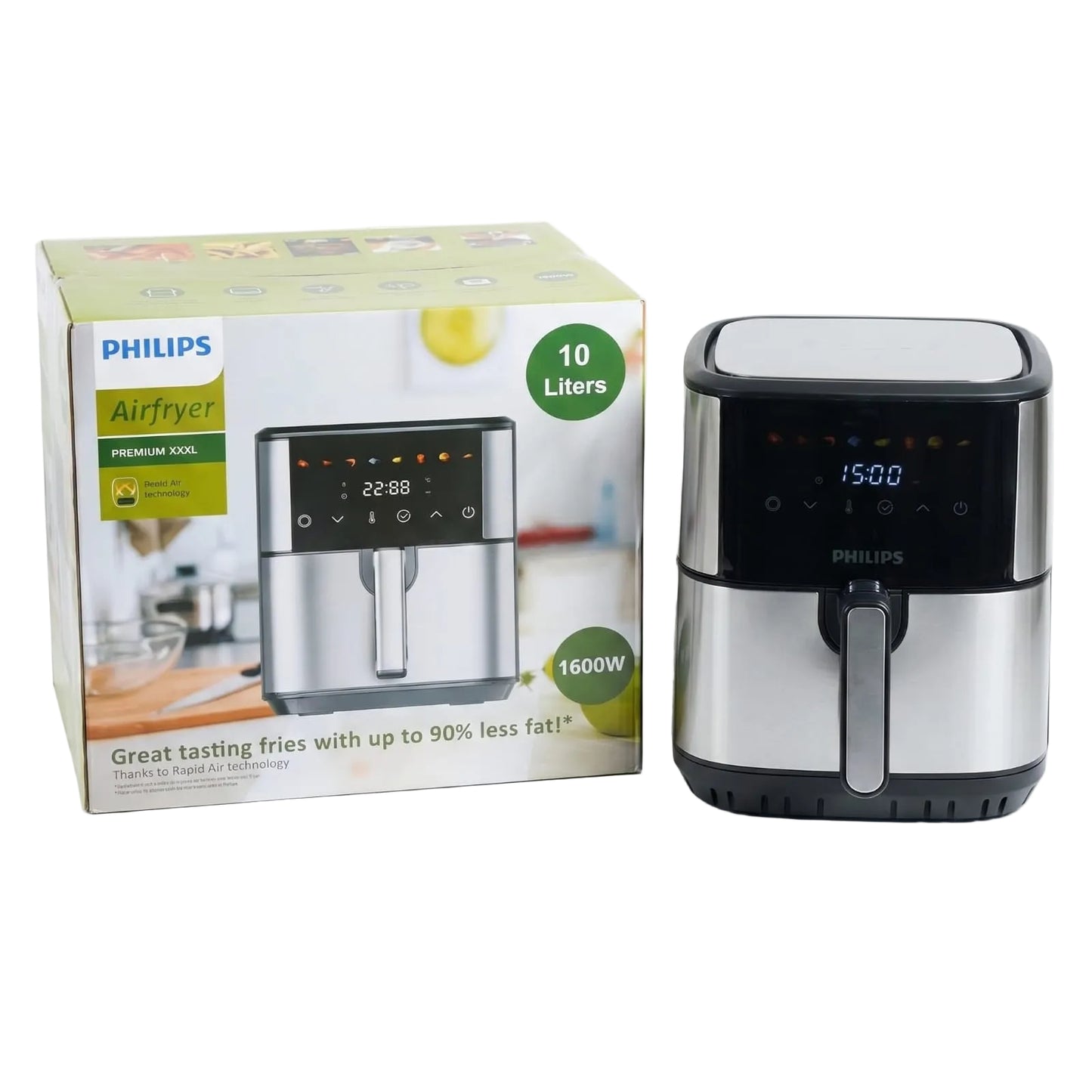 Philips Airfryer Premium XXXL – 10L Stainless Steel Digital Air Fryer