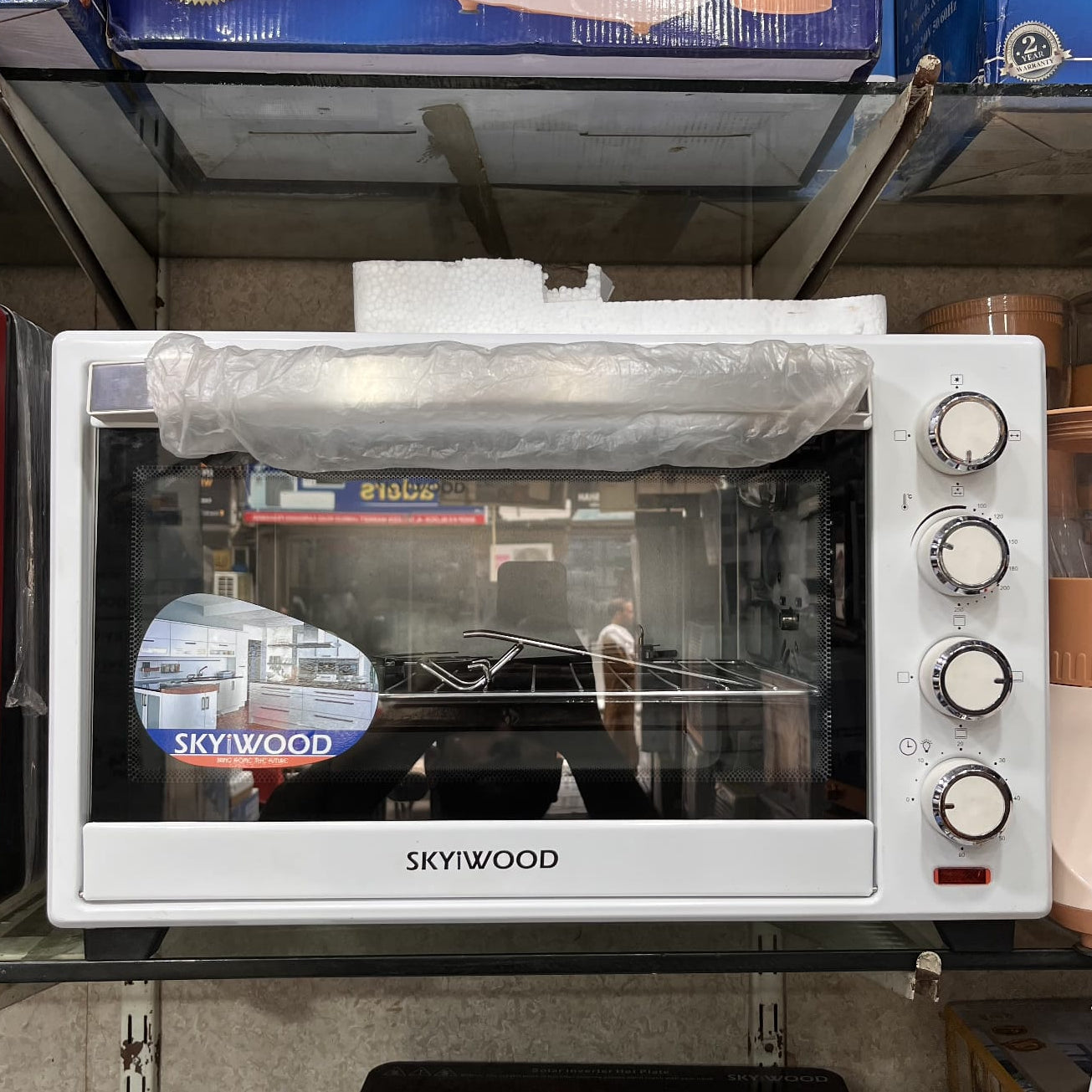 Skywood 38L Convection Baking Oven with Air-Fryer Style Fan & Rotisserie