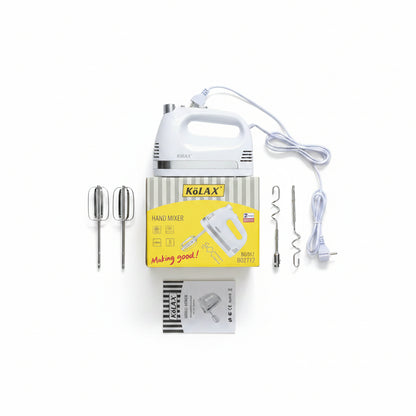 KöLAX 5-Speed Electric Hand Mixer with Beaters & Dough Hooks