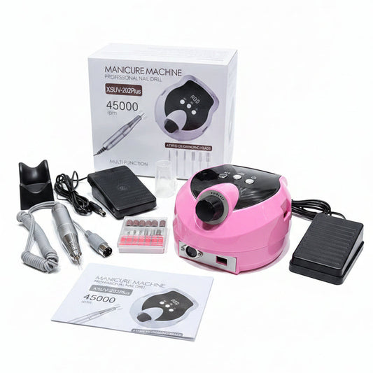 Professional 45000 RPM Electric Nail File Drill Machine – High Speed Manicure Pedicure Kit with Foot Pedal Control for Acrylics, Gels, and Extension Removal