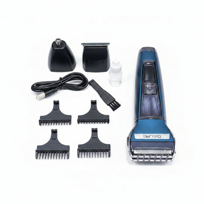 Daling 3-in-1 Rechargeable Men's Grooming Kit - Professional Electric Shaver, Hair Clipper & Nose Trimmer Set (Model DL-9238)