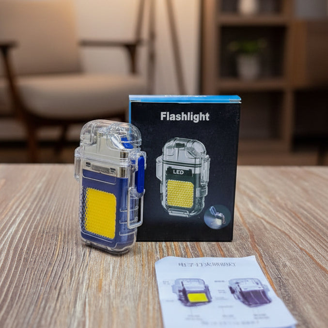 2 in1 Waterproof Plasma Lighter & Rechargeable LED Flashlight