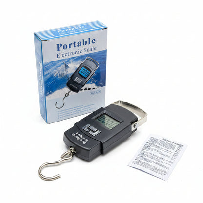 Portable Electronic Scale, 50kg Digital Hanging Luggage Scale with Backlit LCD Display