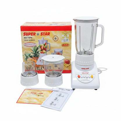 Super Star MX-T3PN Magic Blender 1.5L – 2-in-1 Blender and Grinder with Circuit Breaker Protector