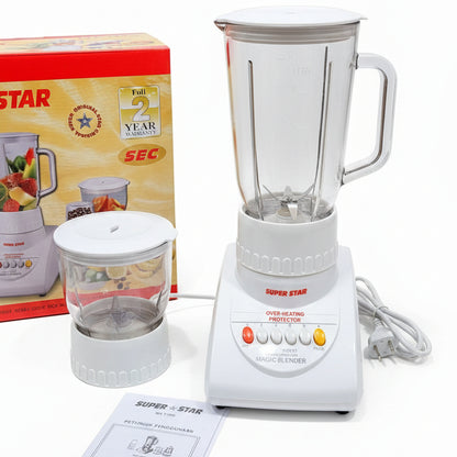 Super Star MX-T3PN Magic Blender 1.5L – 2-in-1 Blender and Grinder with Circuit Breaker Protector