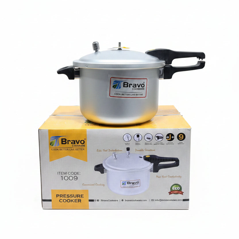 Bravo Cookware Heavy-Gauge Aluminium Pressure Cooker | 9-Liter, Item 1009