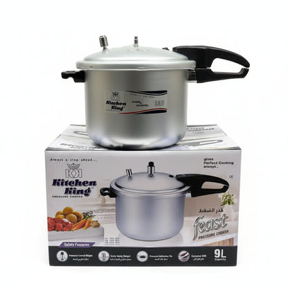 Kitchen King Feast Heavy-Duty Aluminum Pressure Cooker - 9L Capacity