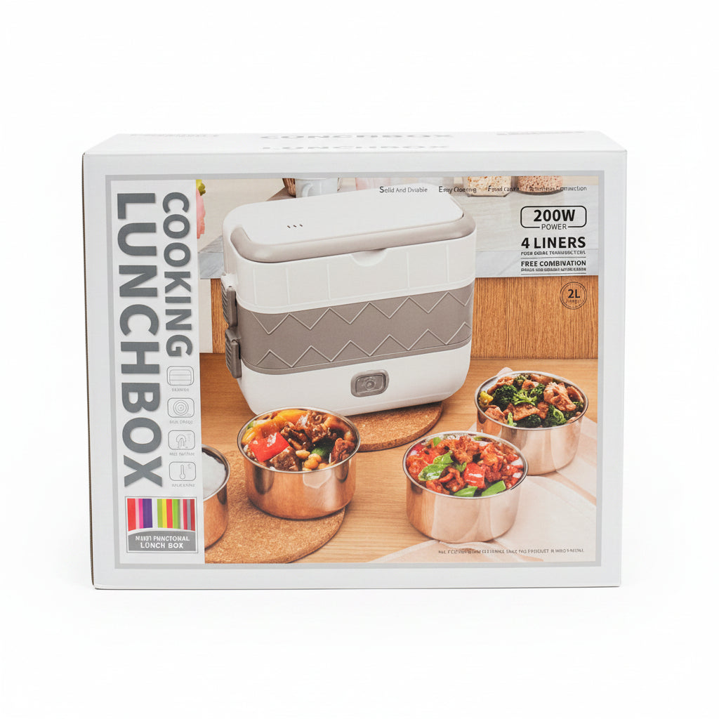 Portable Electric Heating Lunch Box – 2.0L  [200W] Multi-Layer Food Steamer &amp; Warmer