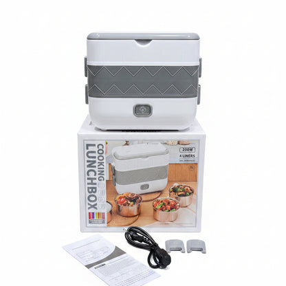 Portable Electric Heating Lunch Box – 2.0L  [200W] Multi-Layer Food Steamer &amp; Warmer