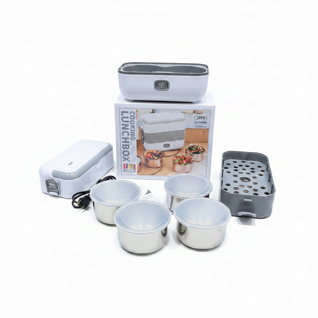 Portable Electric Heating Lunch Box – 2.0L  [200W] Multi-Layer Food Steamer &amp; Warmer