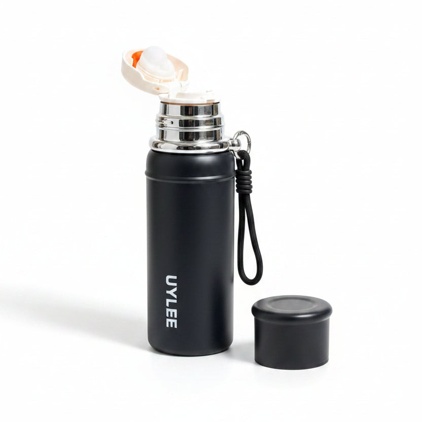 1000ml Vacuum Insulated Stainless Steel Water Bottle - Large Thermal Flask with Leak-Proof Spout Lid & Carry Handle