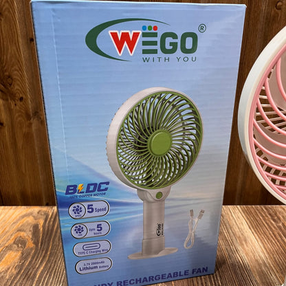 WEGO Portable USB Desk Fan - 2-in-1 Handheld & Tabletop Cooling Fan