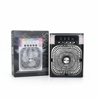 Portable 3-in-1 Evaporative Air Cooler Fan with 7-Color LED Night Light, 3 Speed Mist Humidifier Fan with Timer for Office and Home