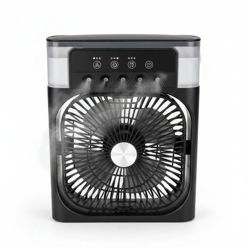 Portable 3-in-1 Evaporative Air Cooler Fan with 7-Color LED Night Light, 3 Speed Mist Humidifier Fan with Timer for Office and Home