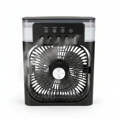 Portable 3-in-1 Evaporative Air Cooler Fan with 7-Color LED Night Light, 3 Speed Mist Humidifier Fan with Timer for Office and Home