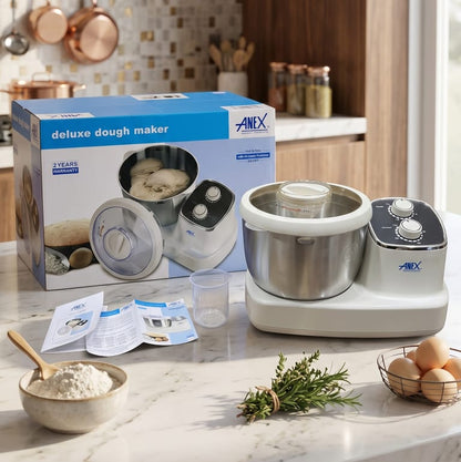 Anex AG-2127 Deluxe Dough Maker with Ferment Function – 5L Stainless Steel Bowl, 500W