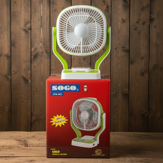 SOGO JPN-403 Rechargeable Fan 2 Batteries