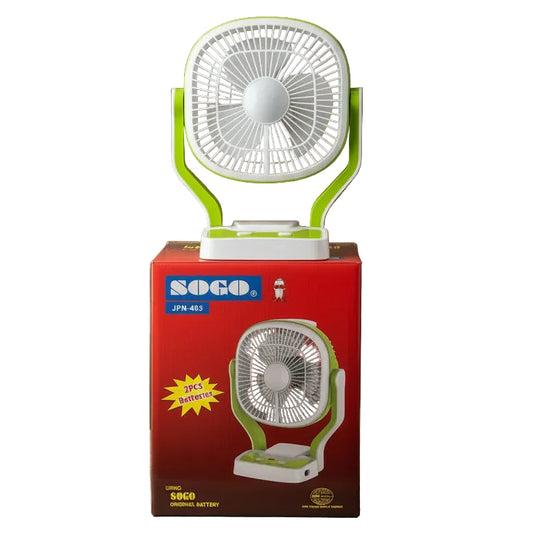 SOGO JPN-403 Rechargeable Fan 2 Batteries
