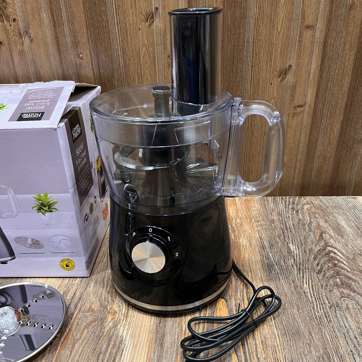 George Home 800W 5-in-1 Food Processor (Black) – Chops, Slices, Grates & Beats, 1.4L Capacity