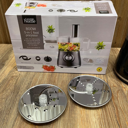 George Home 800W 5-in-1 Food Processor (Black) – Chops, Slices, Grates & Beats, 1.4L Capacity