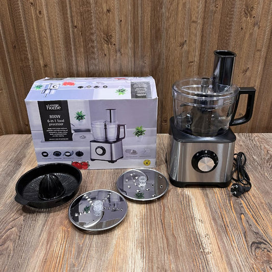 George Home 800W 6-in-1 Food Processor with Chopper, Slicer, Grater & Citrus Juicer – 1.6L Bowl