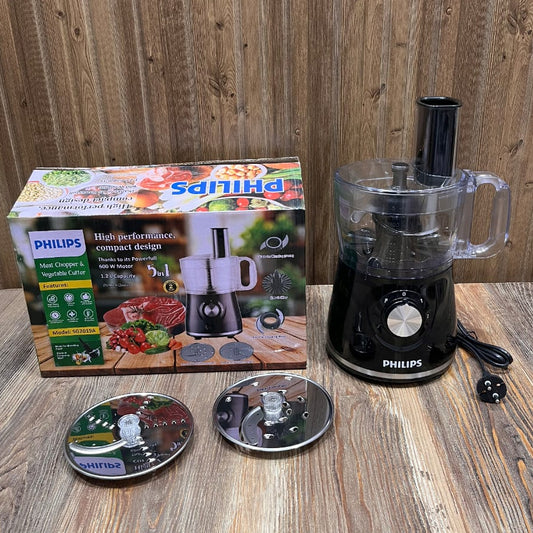 Philips 600W 5-in-1 Meat Chopper & Vegetable Cutter – Compact Food Processor, 1.2L Capacity (SG2019A)