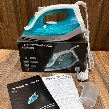 Techno ES2515 2000W Steam Iron – Anti-Drip | Self-Cleaning | Powerful Steam Burst