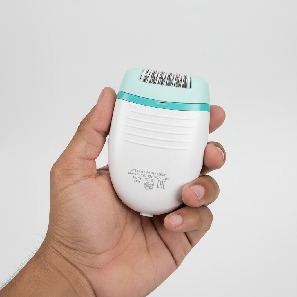 Philips Satinelle Essential Epilator (BRE224) – Compact Corded Epilator, Smooth Skin for Weeks