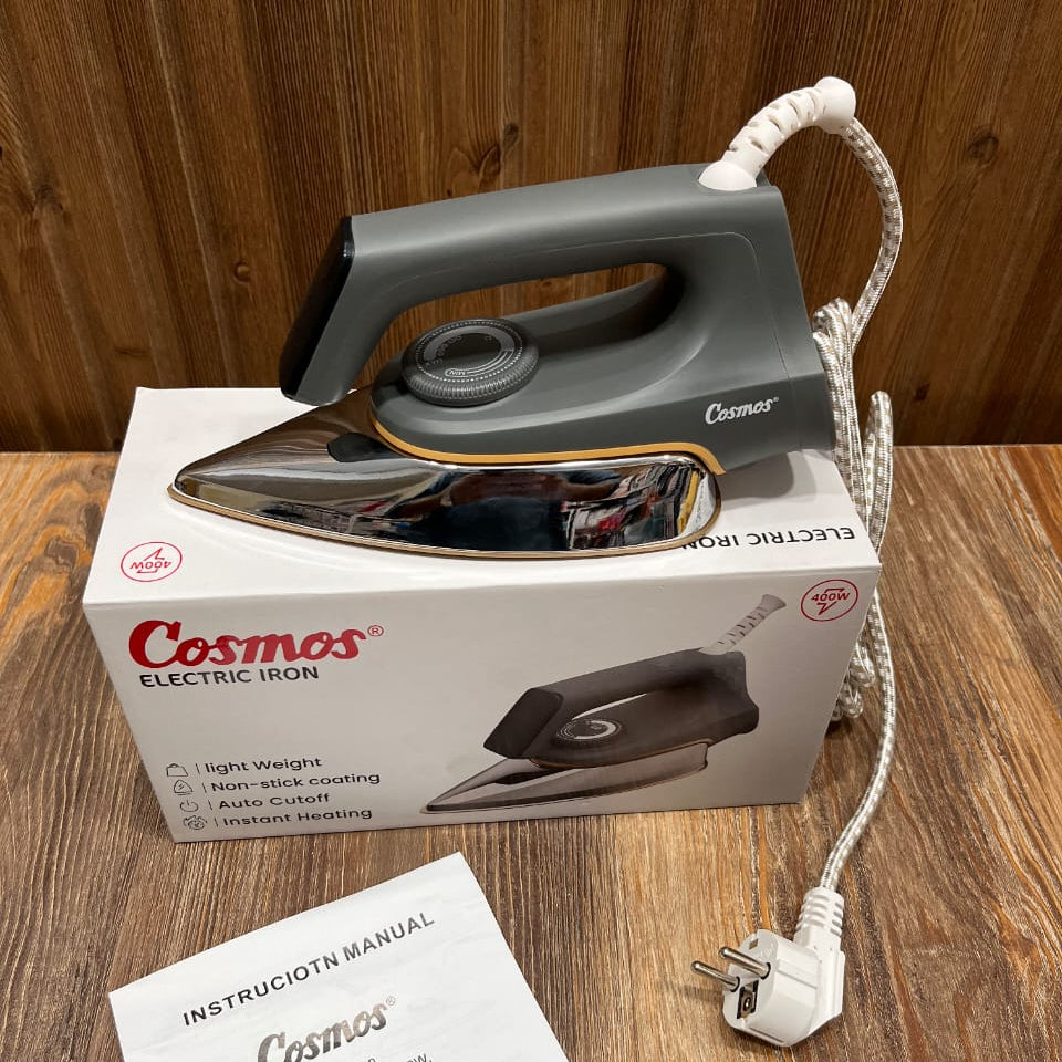 Cosmos Electric Dry Iron – 400W Lightweight Non-Stick Coating with Auto Cutoff