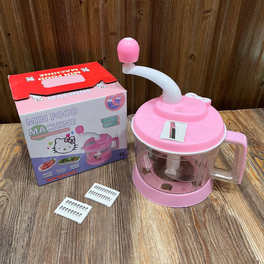 Manual Food Processor 2L (Pink Edition) – Meat Grinder & Vegetable Chopper