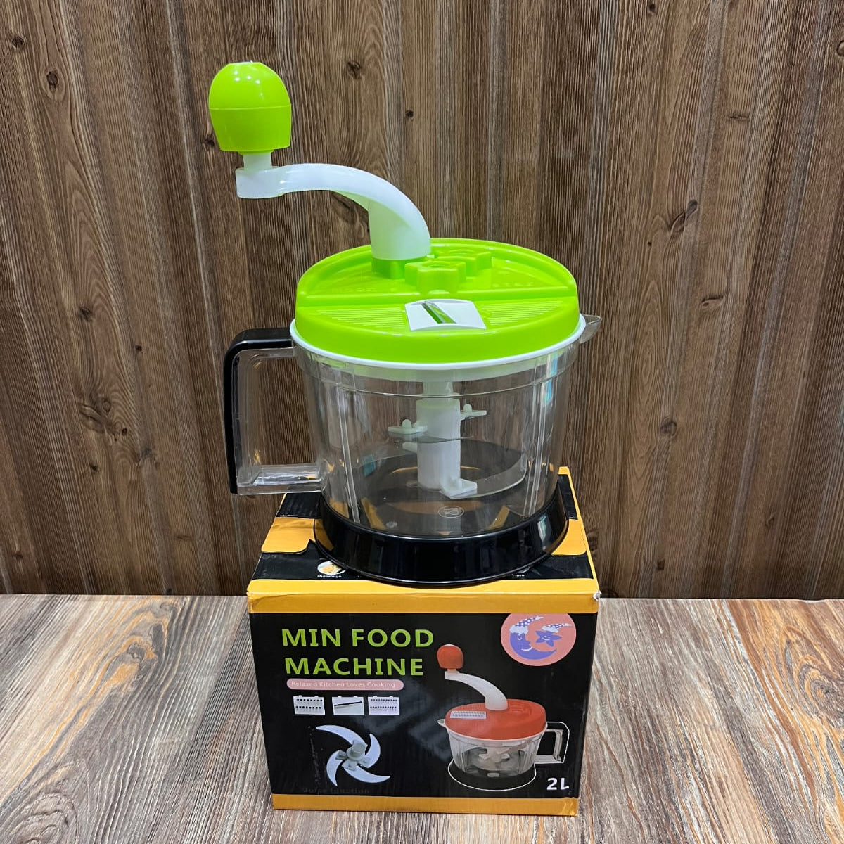 Manual Food Processor 2L (Green) – Meat Grinder, Vegetable Chopper & Dumpling Maker