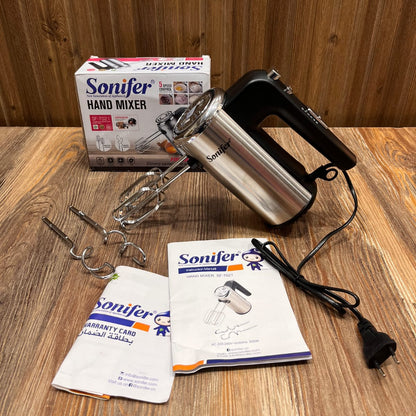 Sonifer Electric Hand Mixer SF-7021 – 5 Speed Control with Copper Motor