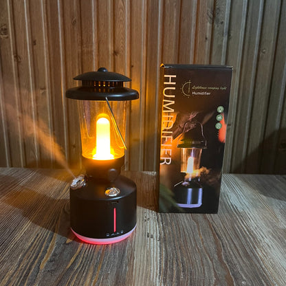 Lighthouse Camping Lantern Humidifier – Portable Rechargeable Flame Light with Aroma Diffuser