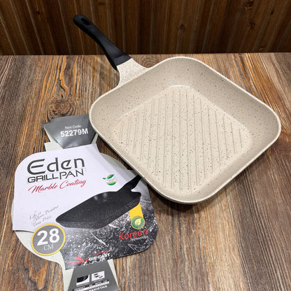 Eden Grill Pan 28cm - Marble Coating Non-Stick Korean Technology